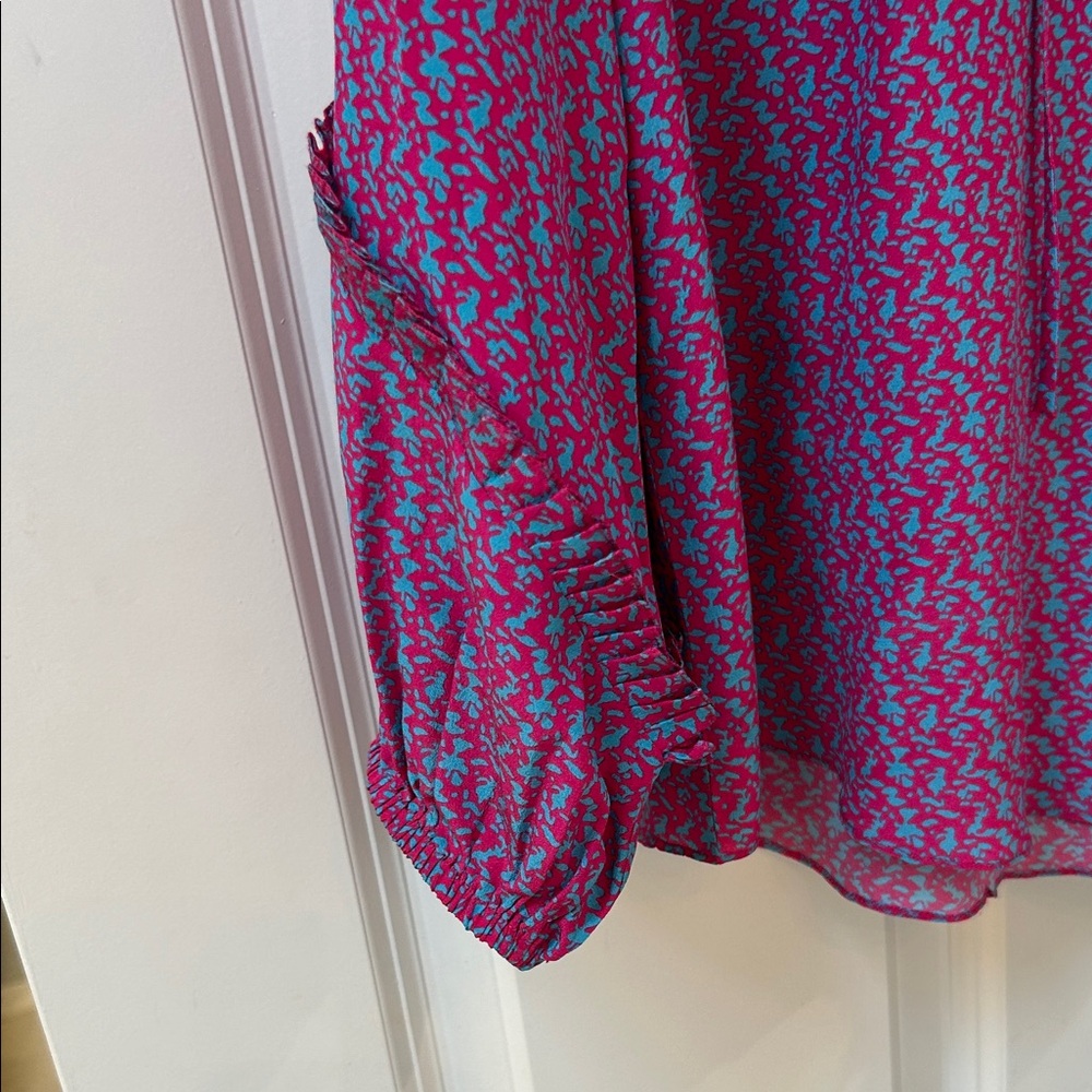 Chic Purple Patterned Blouse - image 2